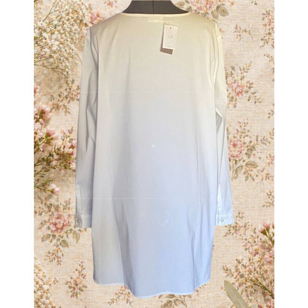 J Jill White Shirt Collection Womens L Stretch Tunic Blouse NWT $79 - Picture 4 of 10